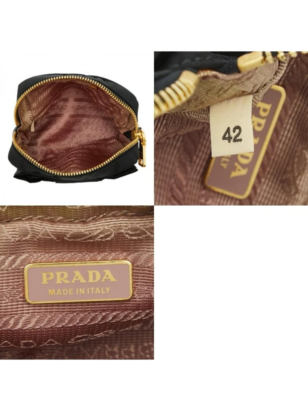Prada Ribbon Logo Pouch Black Nylon - Picture 10 of 10